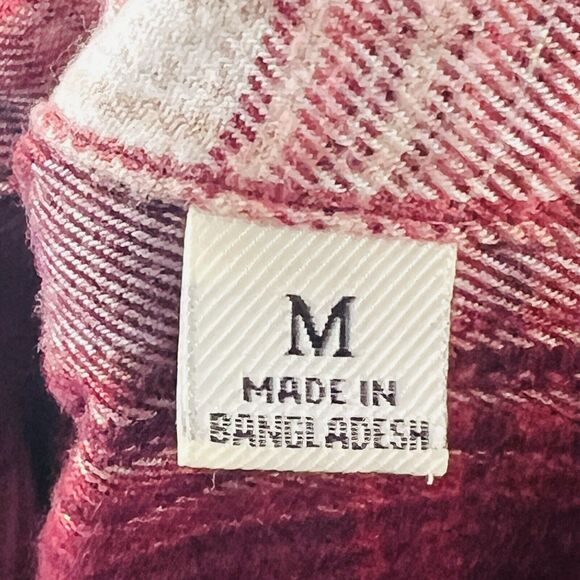 Jachs Girlfriend Shirt Womens Medium Red Flannel Button Up Outdoors Cabin - Picture 11 of 14